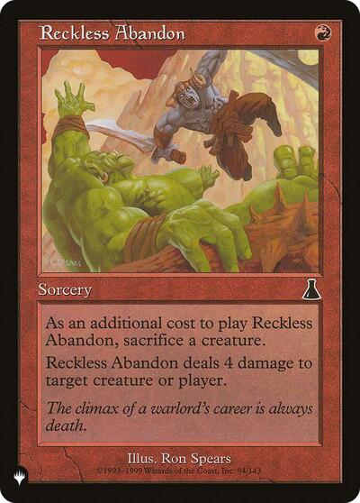 Reckless Abandon (The List) Light Play