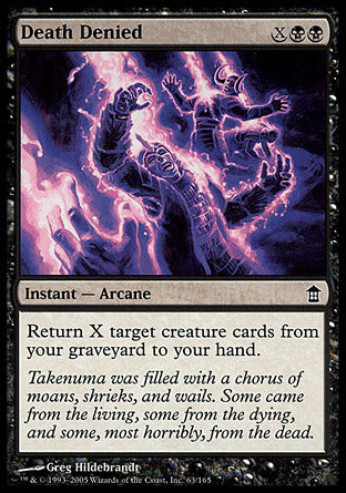 Death Denied (Saviors of Kamigawa) Light Play Foil