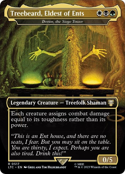 Treebeard, Eldest of Ents - Doran, the Siege Tower (Borderless) (Commander: The Lord of the Rings: Tales of Middle-earth) Near Mint Foil