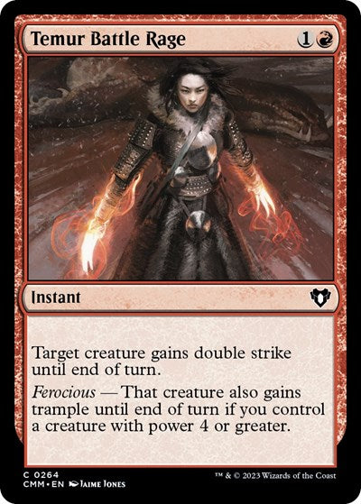 Temur Battle Rage (Commander Masters) Light Play Foil