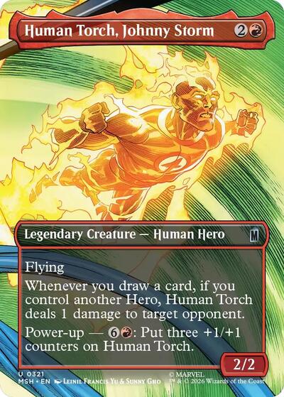 Human Torch, Johnny Storm (Borderless) (Marvel Super Heroes) Near Mint Foil
