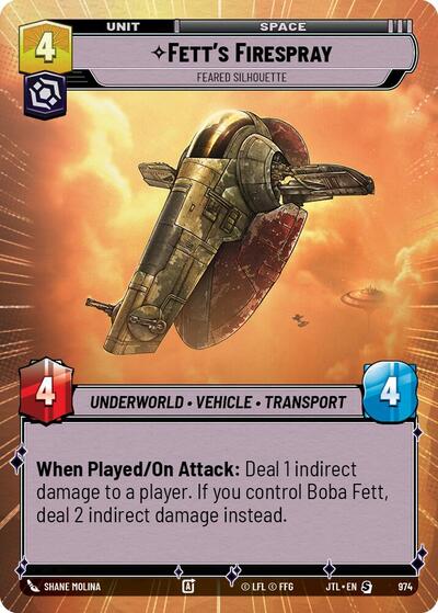 Fett's Firespray Feared Silhouette (Hyperspace Foil) (Jump to Lightspeed) Near Mint Foil