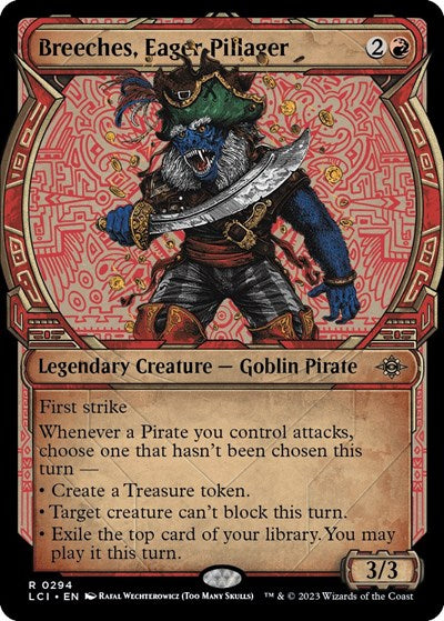 Breeches, Eager Pillager (Showcase) (The Lost Caverns of Ixalan) Light Play