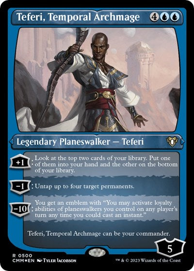 Teferi, Temporal Archmage (Foil Etched) (Commander Masters) Light Play Foil
