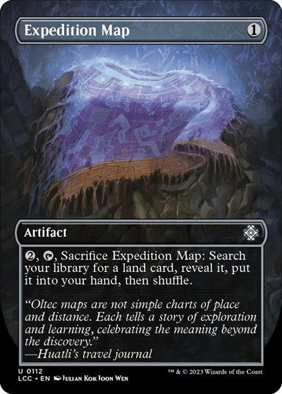 Expedition Map (Borderless) (Commander: The Lost Caverns of Ixalan) Light Play Foil