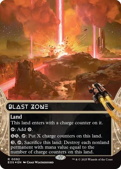 Blast Zone (0092) (Borderless) (Galaxy Foil) (Stellar Sights) Light Play Foil