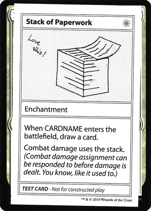Stack Of Paperwork (No PW Symbol) (Mystery Booster Test Print 2021) Near Mint