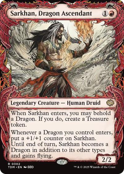 Sarkhan, Dragon Ascendant (0302) (Showcase) (Tarkir: Dragonstorm) Near Mint Foil