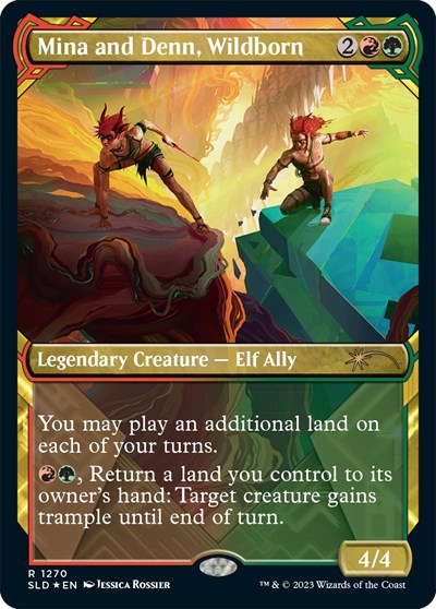 Mina and Denn, Wildborn (Halo Foil) (Secret Lair) Light Play Foil