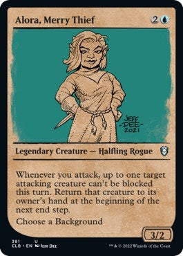 Alora, Merry Thief (Showcase) (Commander Legends: Battle for Baldur's Gate) Light Play