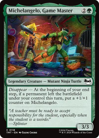 Michelangelo, Game Master (Teenage Mutant Ninja Turtles) Medium Play Foil