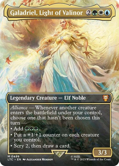 Galadriel, Light of Valinor (Borderless) (Commander: The Lord of the Rings: Tales of Middle-earth) Light Play Foil