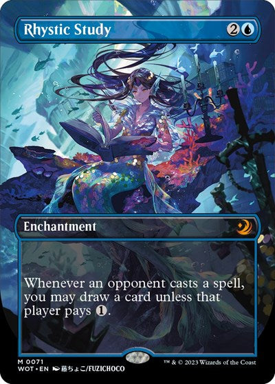 Rhystic Study (Anime Borderless) (Wilds of Eldraine: Enchanting Tales) Light Play Foil