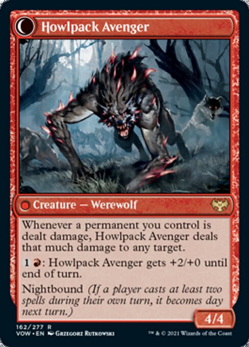 Ill-Tempered Loner / Howlpack Avenger (Innistrad: Crimson Vow) Light Play Foil