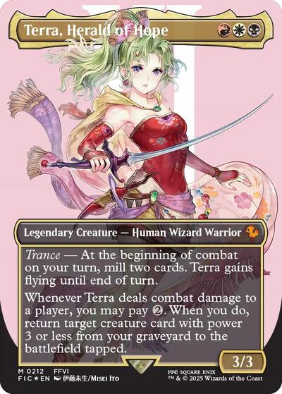 Terra, Herald of Hope (Borderless) (Surge Foil) (Commander: FINAL FANTASY) Near Mint Foil