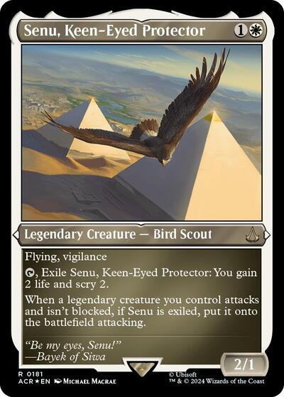 Senu, Keen-Eyed Protector (Foil Etched) (Universes Beyond: Assassin's Creed) Light Play Foil