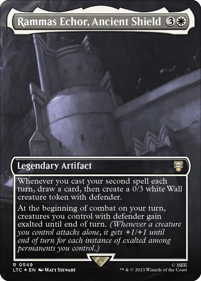 Rammas Echor, Ancient Shield (Borderless) (Surge Foil) (Commander: The Lord of the Rings: Tales of Middle-earth) Near Mint Foil