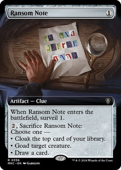 Ransom Note (0356) (Extended Art) (Commander: Murders at Karlov Manor) Near Mint