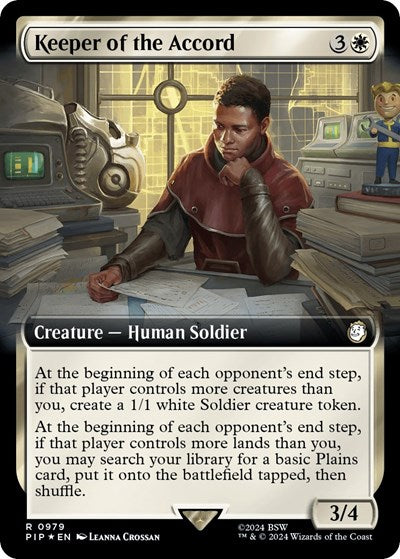 Keeper of the Accord (Extended Art) (Surge Foil) (Universes Beyond: Fallout) Light Play Foil