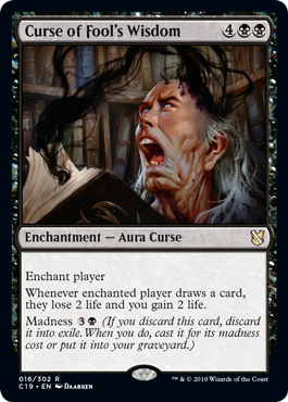 Curse of Fool's Wisdom (Commander 2019) Medium Play