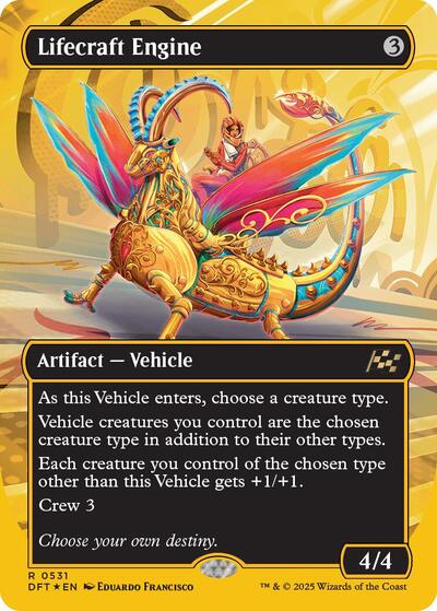 Lifecraft Engine (Borderless) (First-Place Foil) (Aetherdrift) Light Play Foil