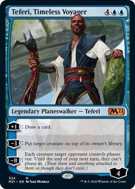 Teferi, Timeless Voyager (Magic 2021 Core Set) Medium Play Foil