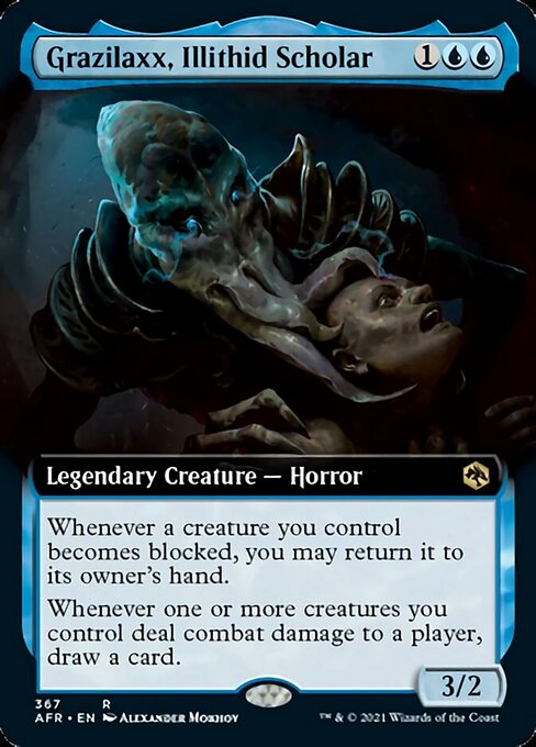 Grazilaxx, Illithid Scholar (Extended Art) (Adventures in the Forgotten Realms) Light Play Foil