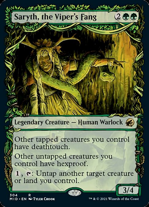 Saryth, the Viper's Fang (Showcase) (Innistrad: Midnight Hunt) Light Play