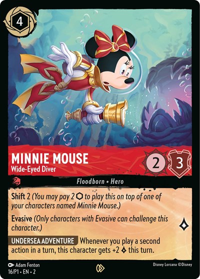 Minnie Mouse - Wide-Eyed Diver (Disney Lorcana Promo Cards) Near Mint Cold Foil