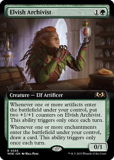 Elvish Archivist (Extended Art) (Wilds of Eldraine) Near Mint Foil