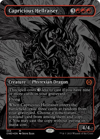 Capricious Hellraiser (Oil Slick Raised Foil) (Phyrexia: All Will Be One) Light Play Foil