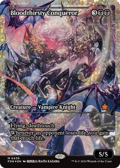 Bloodthirsty Conqueror (Showcase) (Fracture Foil) (Foundations) Near Mint Foil