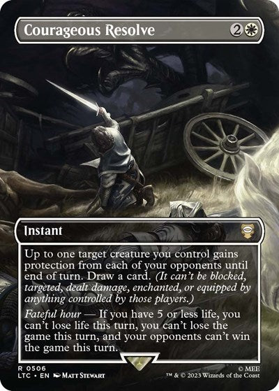 Courageous Resolve (Borderless) (Commander: The Lord of the Rings: Tales of Middle-earth) Light Play Foil