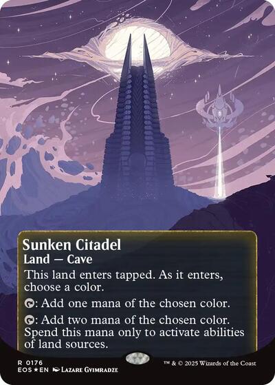 Sunken Citadel (0176) (Borderless) (Galaxy Foil) (Stellar Sights) Medium Play Foil