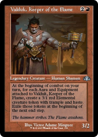 Valduk, Keeper of the Flame (Retro Frame) (Dominaria Remastered) Near Mint Foil