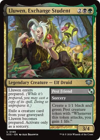 Lluwen, Exchange Student (Secrets of Strixhaven) Near Mint Foil