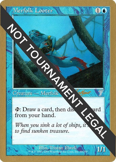 Merfolk Looter - 2002 Sim Han How (7ED) (World Championship Decks) Heavy Play