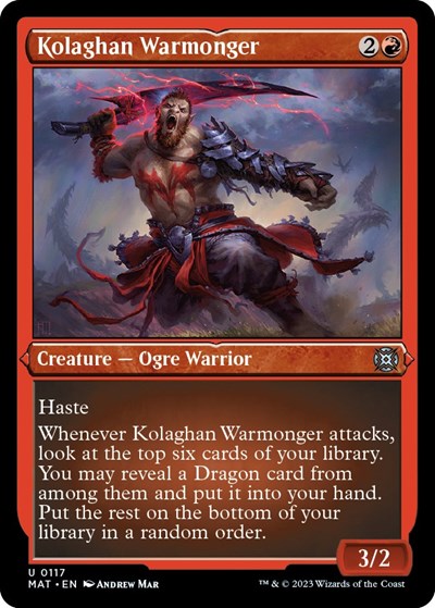 Kolaghan Warmonger (Foil Etched) (March of the Machine: The Aftermath) Near Mint Foil