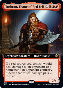 Torbran Thane of Red Fell (Extended Art) (Throne of Eldraine) Light Play Foil