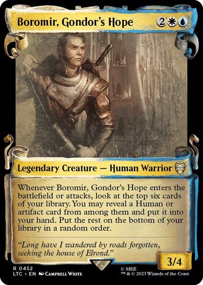 Boromir, Gondor's Hope (Showcase Scrolls) (Commander: The Lord of the Rings: Tales of Middle-earth) Light Play Foil
