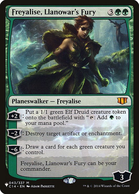 Freyalise, Llanowar's Fury (The List) Light Play