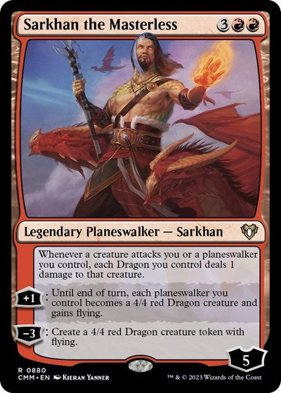 Sarkhan the Masterless (Commander Masters) Light Play