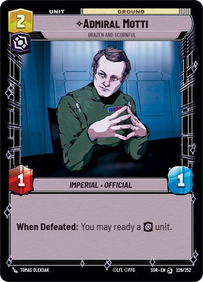 Admiral Motti Brazen and Scornful (Spark of Rebellion) Near Mint Foil