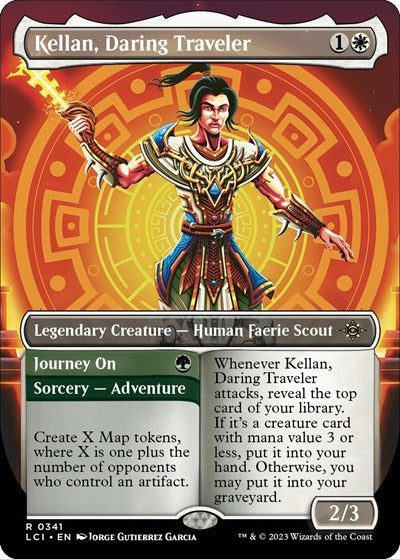 Kellan, Daring Traveler (Borderless) (The Lost Caverns of Ixalan) Near Mint Foil