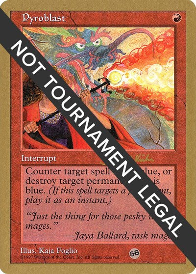 Pyroblast - 1997 Janosch Kuhn (5ED) (SB) (World Championship Decks) Near Mint