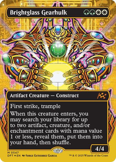 Brightglass Gearhulk (Borderless) (First-Place Foil) (Aetherdrift) Light Play Foil
