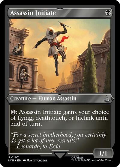 Assassin Initiate (Foil Etched) (Universes Beyond: Assassin's Creed) Light Play Foil
