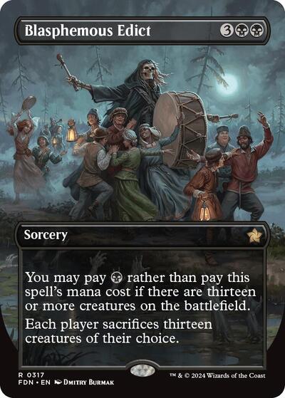 Blasphemous Edict (Borderless) (Foundations) Near Mint Foil