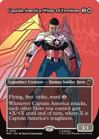 Captain America, Wings of Freedom (Borderless) (Marvel Super Heroes) Near Mint