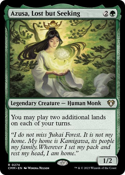 Azusa, Lost but Seeking (Commander Masters) Light Play Foil